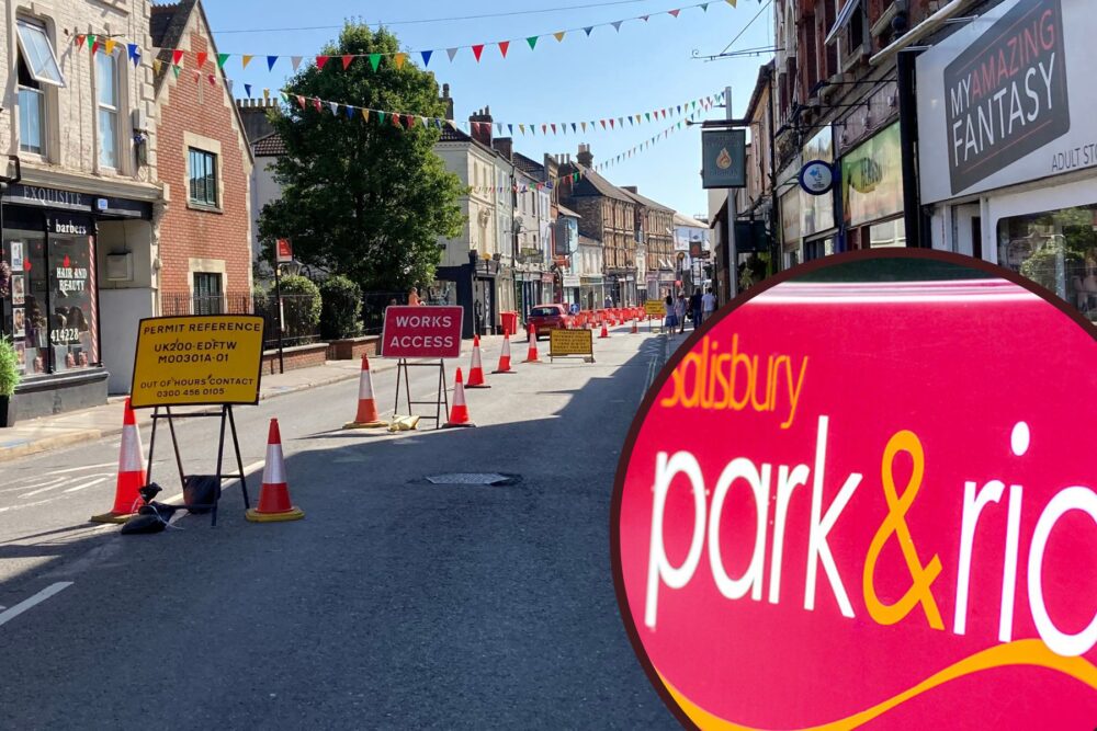 People are being urged to use the Salisbury park and ride as roadworks continues, including in Fisherton Street, main picture