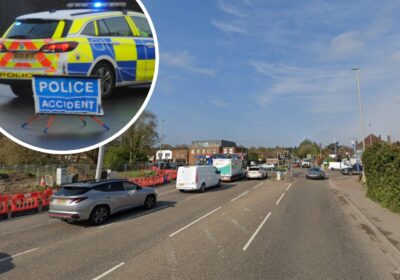 The crash happened on the B3078 Christchurch Road in West Parley
