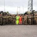 The engineers during the visit to the Severn Bridge. Picture: National Highways