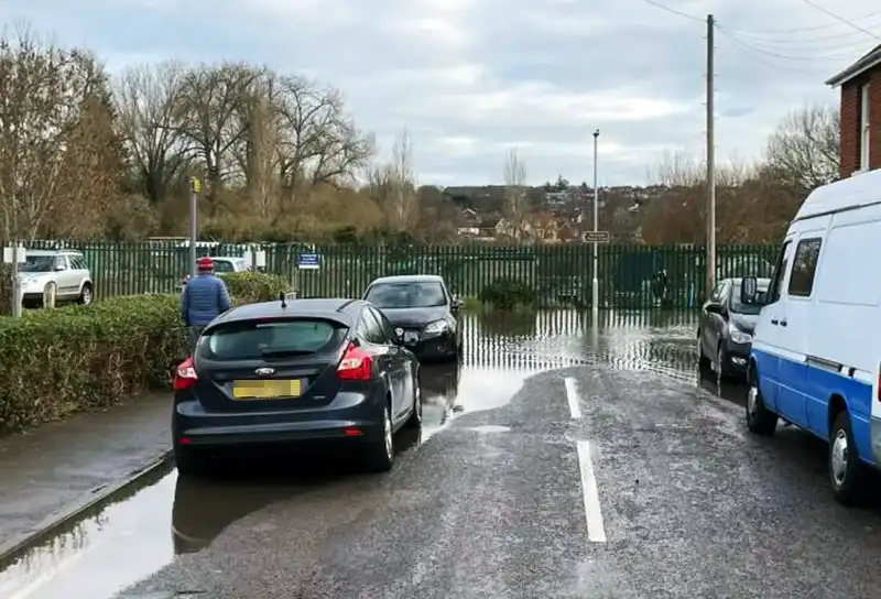 Flood waters in the Ashley Road area, Salisbury