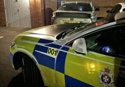 The Toyota Prius was tracked to Wilton and two people arrested. Picture: Wiltshire Police