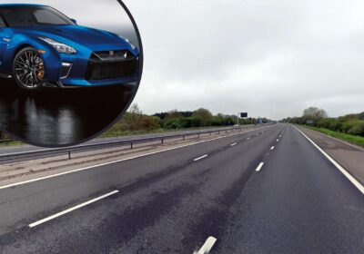 A man was arrested after a Nissan GTR was allegedly filmed doing 160mph on the M4 through Wiltshire