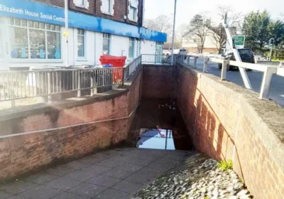 The underpass at the Castle Road Roundabout was flooded during heavy rain
