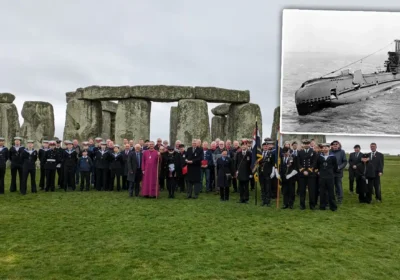 The lost crew of HMS Stonehenge was remembered during the service. Picture: Alabare