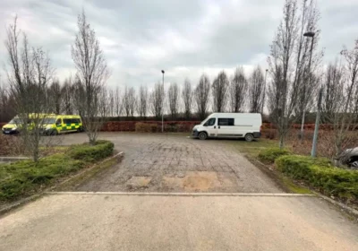 The current ambulance parking area at Solstice Park, in Amesbury. Picture: Portakabin/Wiltshire Council