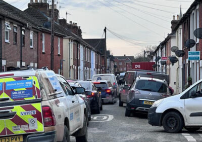 The road closure caused traffic chaos in Salisbury this morning