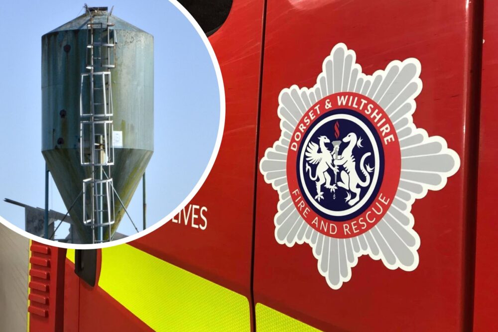 The fire was in a grain silo in Winterslow, near Salisbury