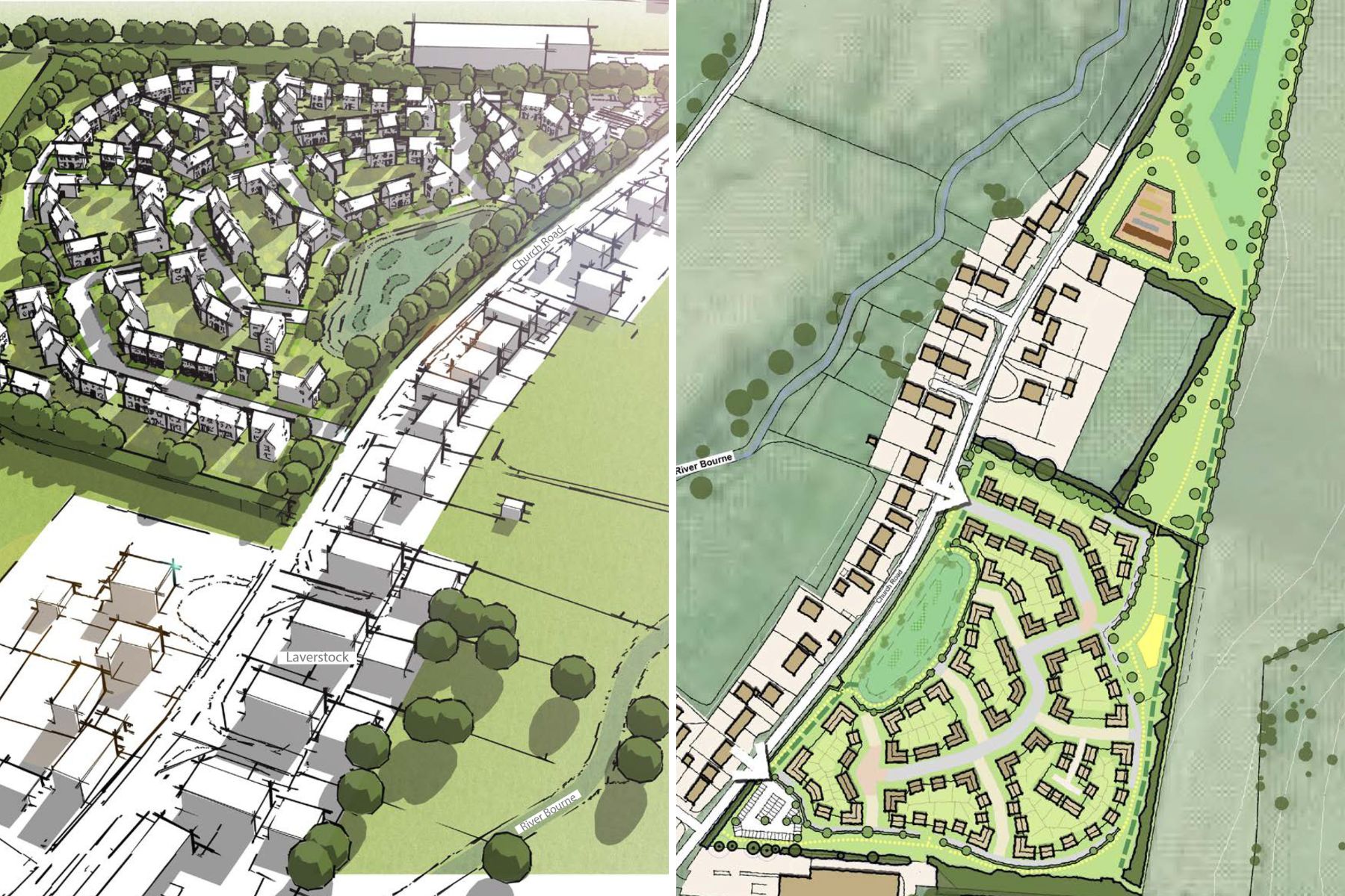 Drawings showing how the development in Laverstock could look. Pictures: Hallam/Wiltshire Council