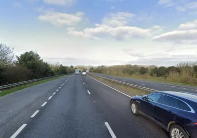 The VW left the carriageway on the A303 between Cholderton and Thruxton, police said. Picture: Google
