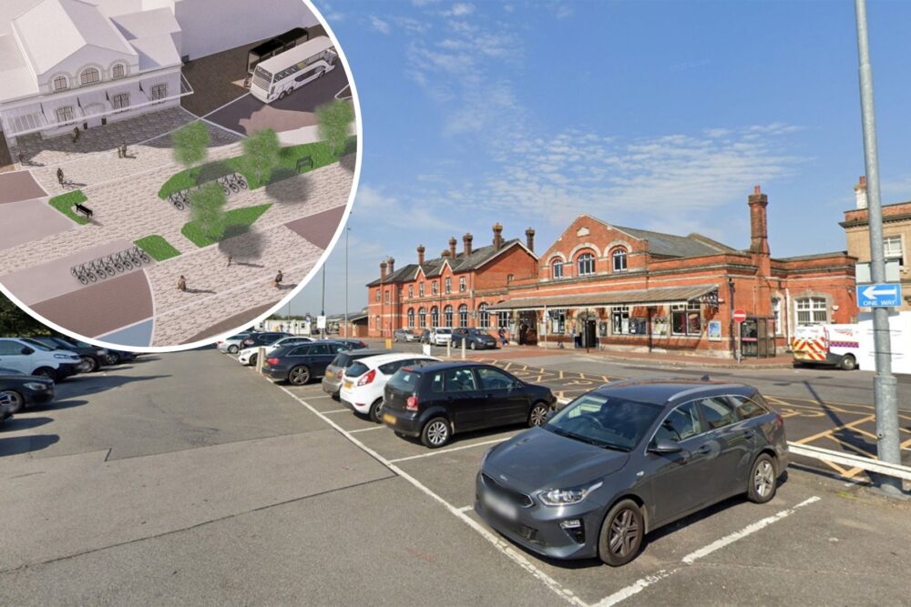 The forecourt at Salisbury Railway Station is set to be revamped. Pictures: Wiltshire Council/Google