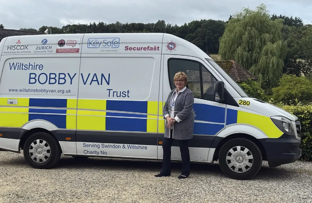 Jenny Shaw with the Wiltshire Bobby Van