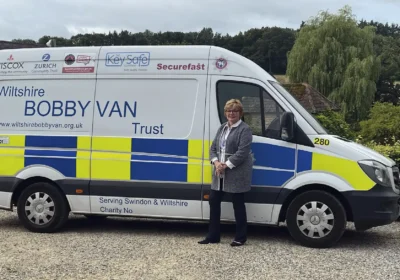 Jenny Shaw with the Wiltshire Bobby Van