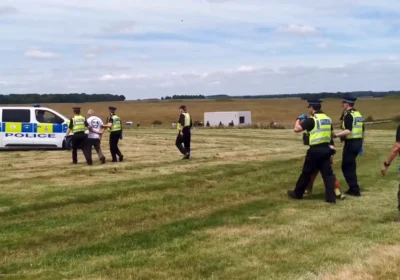 Just Stop Oil said two activists had been arrested after the incident at Stonehenge. Pictures: JSO