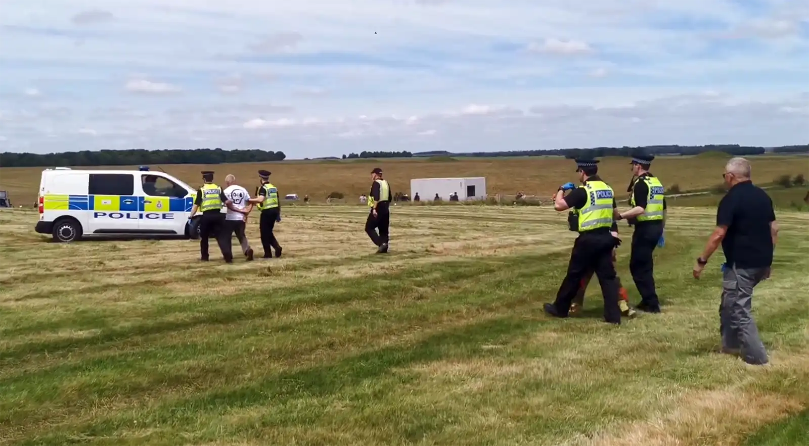 Just Stop Oil said two activists had been arrested after the incident at Stonehenge. Pictures: JSO