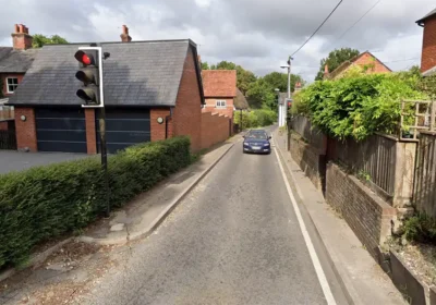 Traffic lights are being refurbished at Lode Hill, Downton. Picture: Google