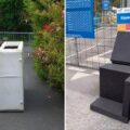 A bed base dumped in Devizes, left, and items fly-tipped at Churchfields Recycling Centre in Salisbury, right. Pictures: Wiltshire Council