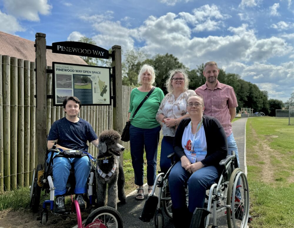 Harris Dickenson, former DIGS member, and Kez Adey, CEO of DIGS, with cllr Annie Riddle, cllr Caroline Corbin and cllr Tom Corbin Picture: Salisbury City Council