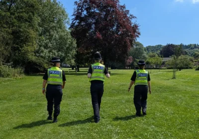 Police on patrol in Harnham as the summer holidays get underway. Picture: Wiltshire Police