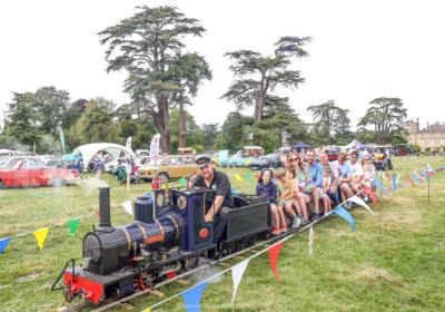 Enjoying a train ride around the fair. Picture: Spencer Mulholland