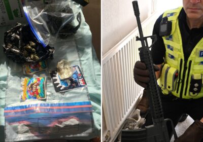 Drugs and imitation firearms were seized during raids at four properties in Wilton. Pictures: Wiltshire Police