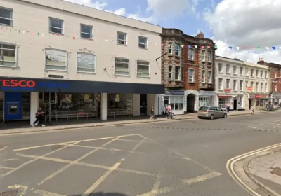 The incident started in Castle Street, between Tesco Express and Iceland. Picture: Google