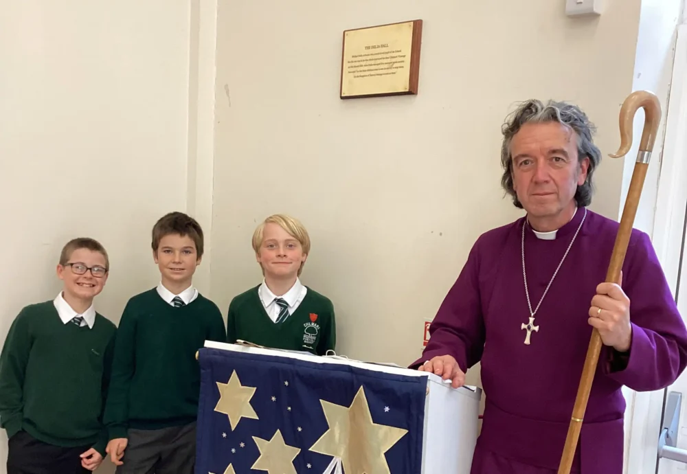 The Right Reverend Dr Andrew Rumsey, Bishop of Ramsbury, visited to lead a service of reflection and remembrance, assisted by pupils