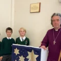 The Right Reverend Dr Andrew Rumsey, Bishop of Ramsbury, visited to lead a service of reflection and remembrance, assisted by pupils