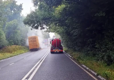 Crews were called to the scene, on the A303 near Chicklade, on Monday morning. Picture: Warminster Fire Station
