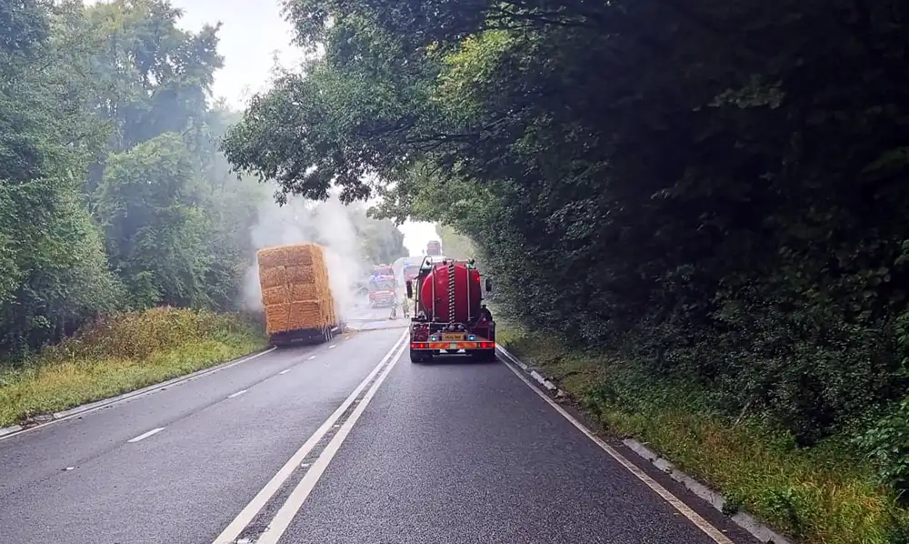 Crews were called to the scene, on the A303 near Chicklade, on Monday morning. Picture: Warminster Fire Station