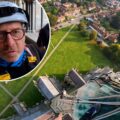 Gary Price, clerk of works, made the daunting climb up the spire at Salisbury Cathedral