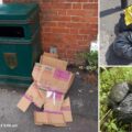 Fly-tipping in Amesbury, left, Salisbury, top right, and Upton Scudamore, bottom right. Pictures: Wiltshire Council