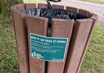 Household waste should not be put in public bins. Picture: Wiltshire Council