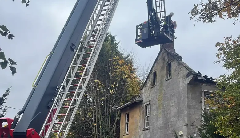 Firefighters were still on the scene, in Codford High Street, this morning. Picture: Amesbury Fire Station