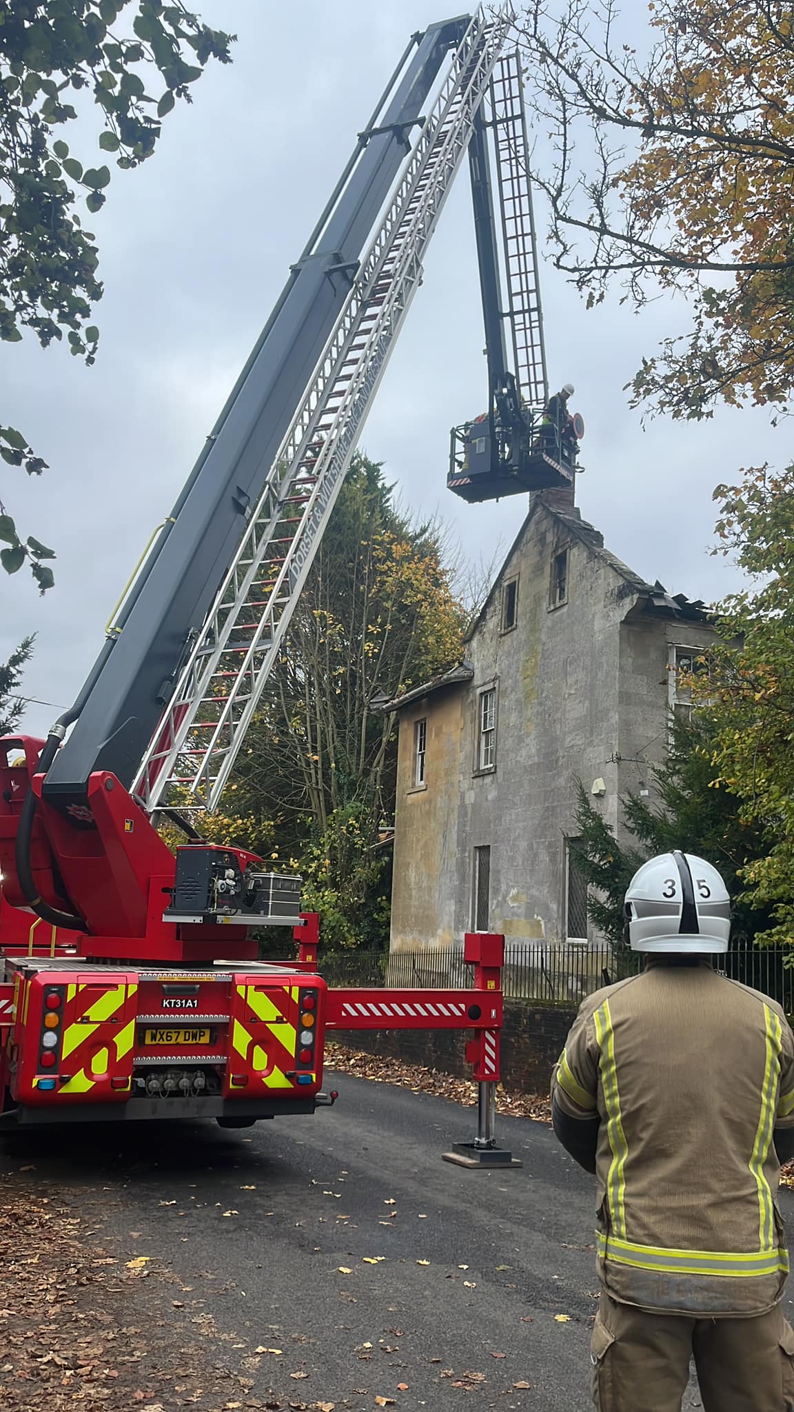 Firefighters were still on the scene, in Codford High Street, this morning. Picture: Amesbury Fire Station