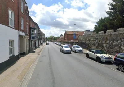 The man died after being hit by a car in Exeter Street, Salisbury, police said. Picture: Google