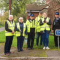 Volunteers with the PCSOs in Ford during the first Speedwatch session