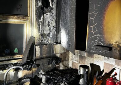 The fire left the kitchen destroyed Picture: DW Fire and Rescue