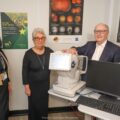 Uma Thakur with Ann and John Kelly with the new 3D OCT machine Picture: Spencer Mulholland