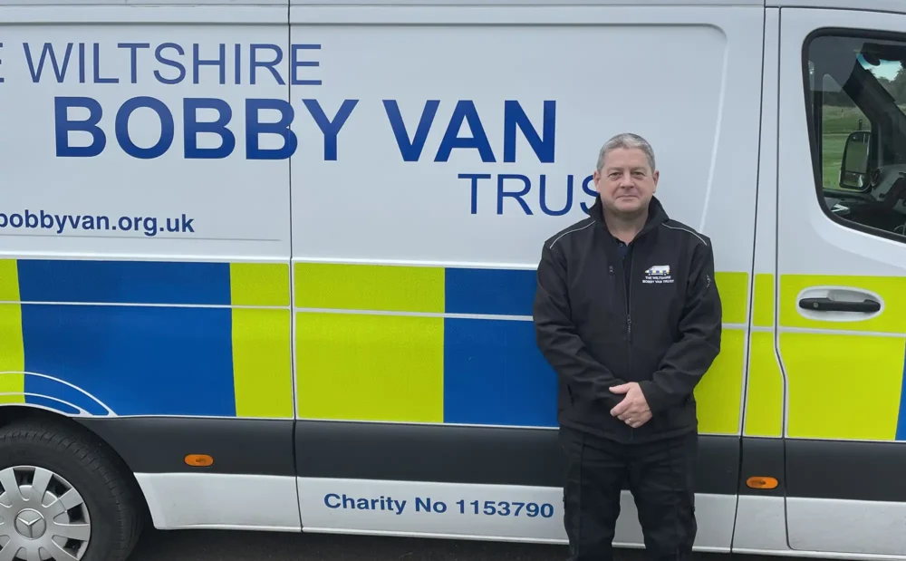 Former police sergeant Vincent Logue with the Bobby Van