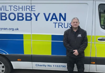 Former police sergeant Vincent Logue with the Bobby Van