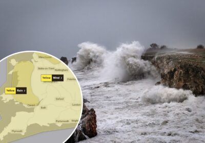 Gusts of up to 75mph could strike the south west on January 1