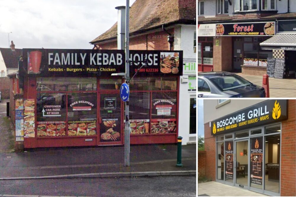 The Family Kebab House in Salisbury, main picture, Forest Kebabs in Ferndown, top right, and Boscombe Grill in Amesbury, bottom right, have made the semi-finals. Pictures: Google