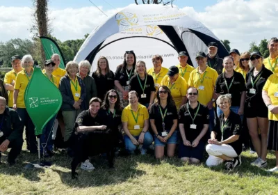 Wiltshire and Bath Air Ambulance volunteers and staff at the Middlewick Open Garden in June