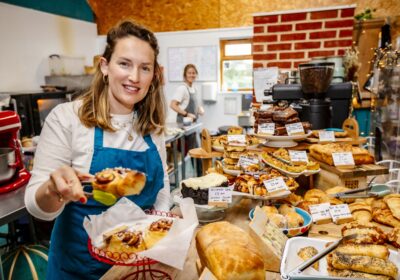 Louisa Pinkham with just some of the produce at Stable & Wick Picture: Wiltshire Rural Hubs Stable & Wick