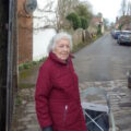 Phyll Babb exiting the Close’s Harnham Gate for the 100th time Picture: Salisbury Trust for the Homeless