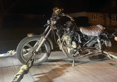 The motorbike was seized in The Avenue, Wilton, officers said. Picture: Wiltshire Police