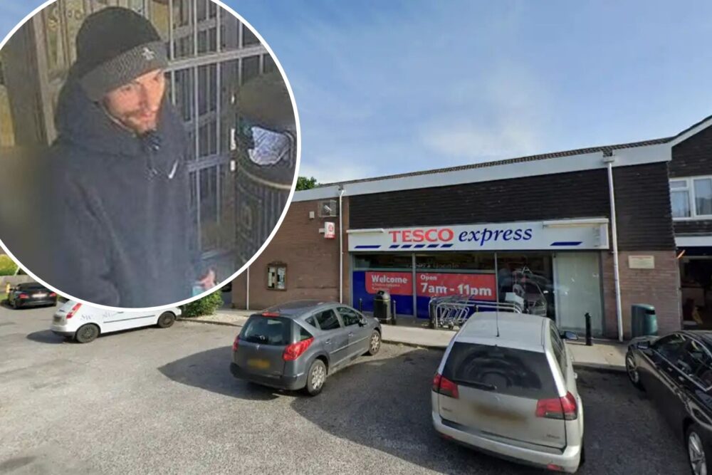 The man is wanted in connection with theft from Tesco Express in Ringwood. Pictures: Hampshire Police/Google