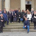 The great and the good at the unveiling of a plaque to honour Billy Whitelegg. Picture: Salisbury City Council