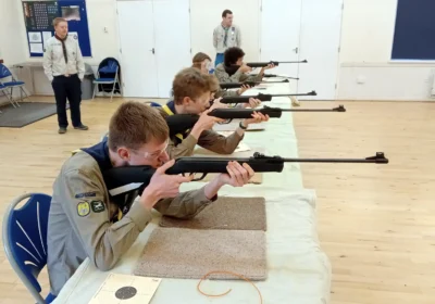 Explorers during the shooting contest