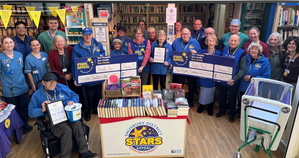 Stars Appeal Bookshop and bucket collection volunteers with hospital staff and Stars Appeal ambassadors Picture: Stars Appeal